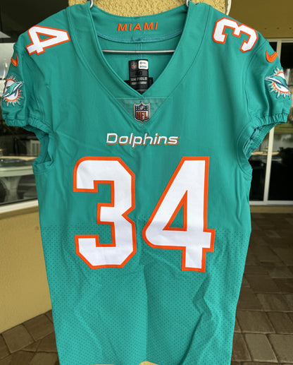 Sony Michel GAME ISSUED Miami Dolphins 🐬 Nike On-Field NFL Jersey 👕 Inc. PSA Authenticity 🛡️