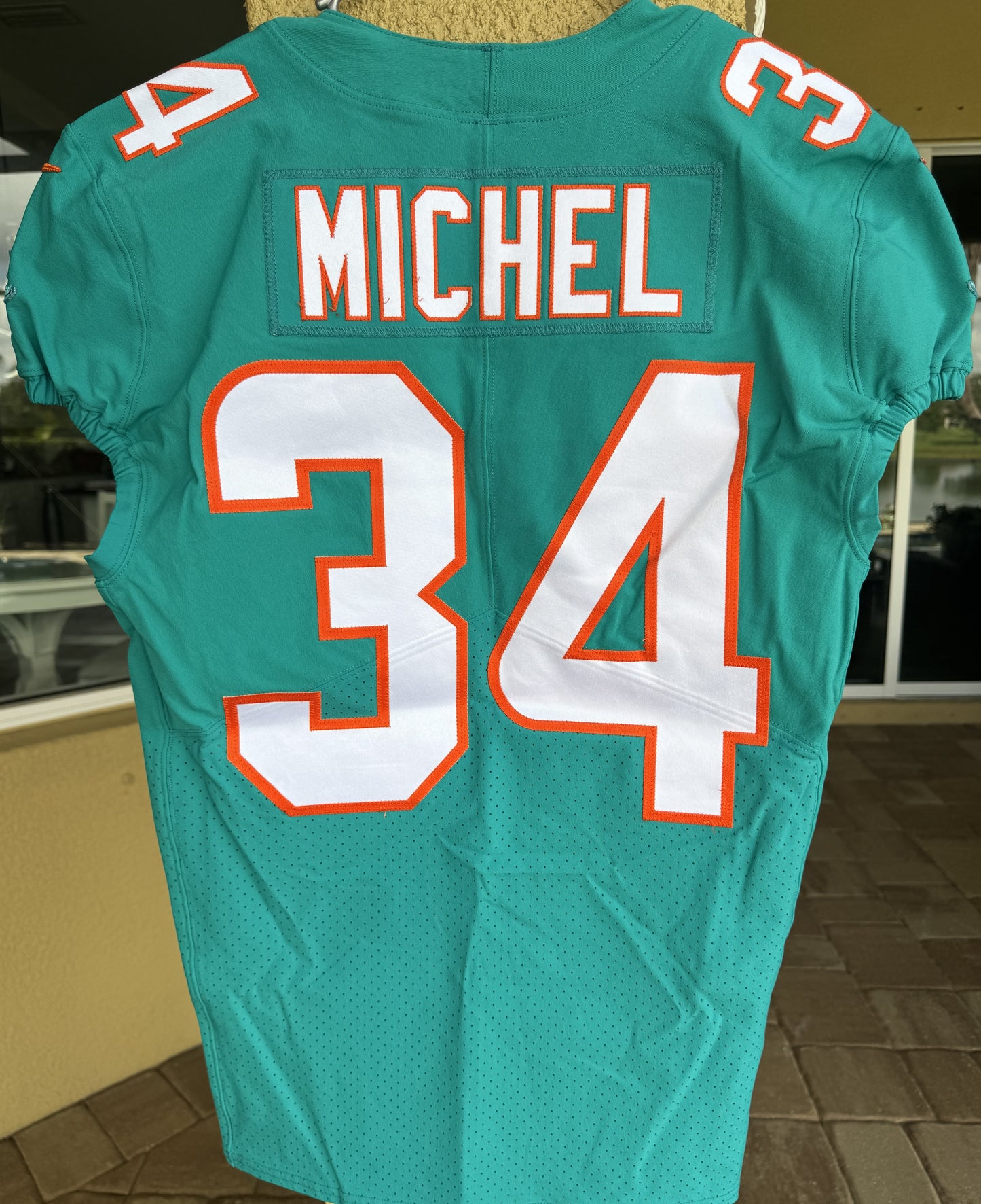 Sony Michel GAME ISSUED Miami Dolphins 🐬 Nike On-Field NFL Jersey 👕 Inc. PSA Authenticity 🛡️