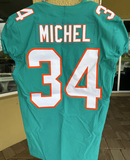 Sony Michel GAME ISSUED Miami Dolphins 🐬 Nike On-Field NFL Jersey 👕 Inc. PSA Authenticity 🛡️