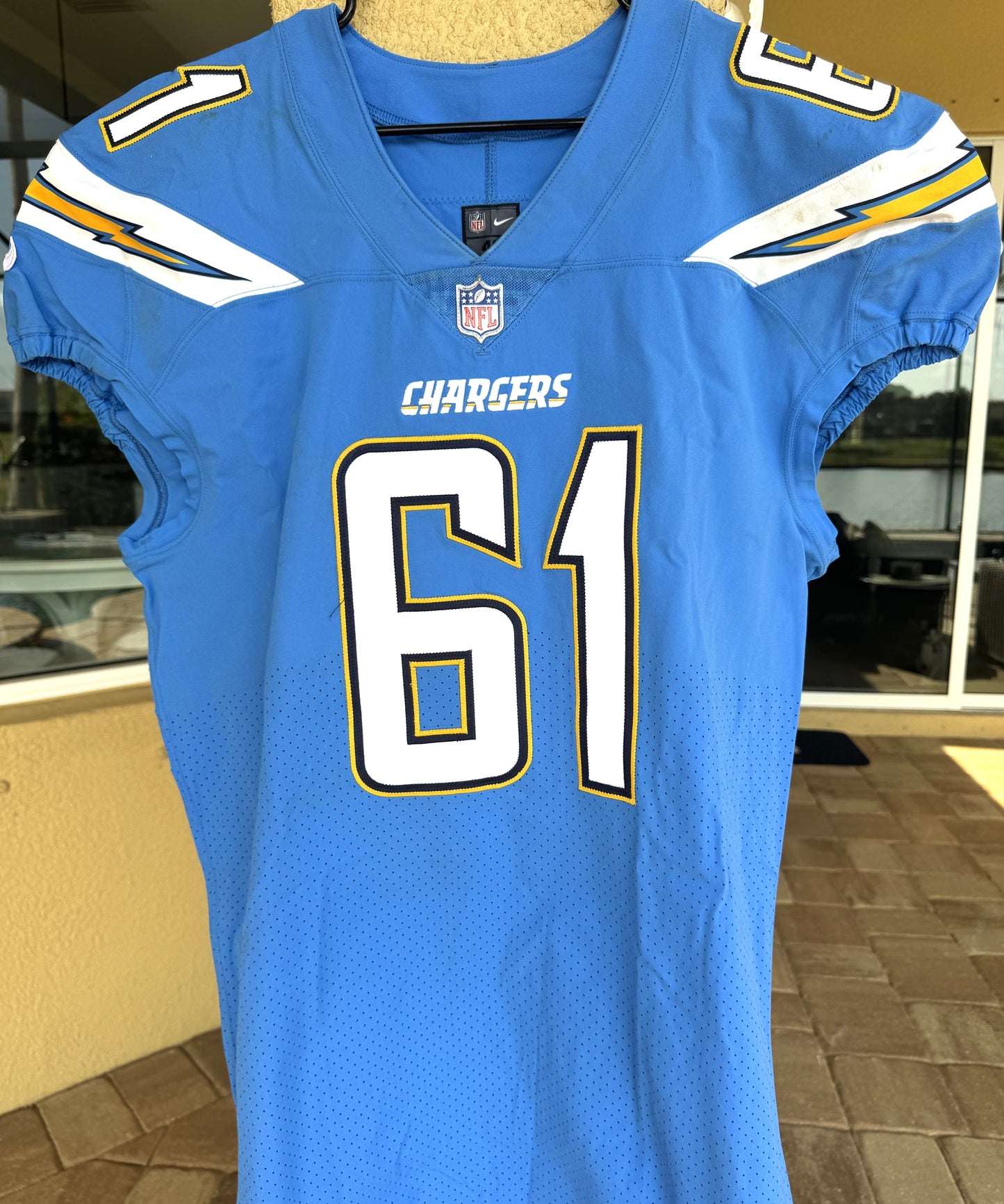 Scott Quessenberry GAME-USED💪10/21/2018 Los Angeles Chargers⚡NFL Nike Jersey vs. Tennessee Titans in London