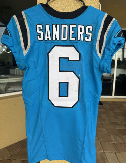 Miles Sanders GAME USED💪11/10/2024 Carolina Panthers🐆🐾Nike NFL Jersey🎽NFL Munich Game vs. New York Giants