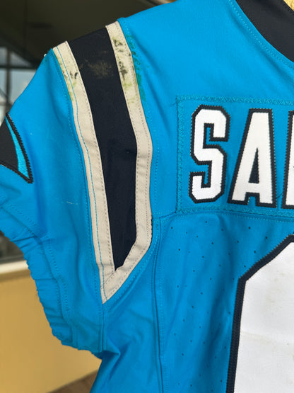 Miles Sanders GAME USED💪11/10/2024 Carolina Panthers🐆🐾Nike NFL Jersey🎽NFL Munich Game vs. New York Giants