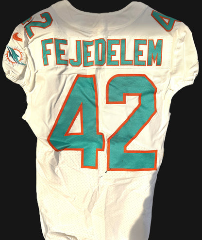 Clayton Fejedelem GAME WORN 10/17/21 PHOTO MATCHED 📸 Dolphins 🐬 NFL Nike Jersey includes PSA Authenticity