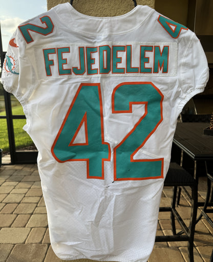 Clayton Fejedelem GAME WORN 10/17/21 PHOTO MATCHED 📸 Dolphins 🐬 NFL Nike Jersey includes PSA Authenticity