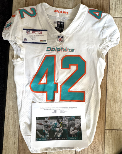 Clayton Fejedelem GAME WORN 10/17/21 PHOTO MATCHED 📸 Dolphins 🐬 NFL Nike Jersey includes PSA Authenticity