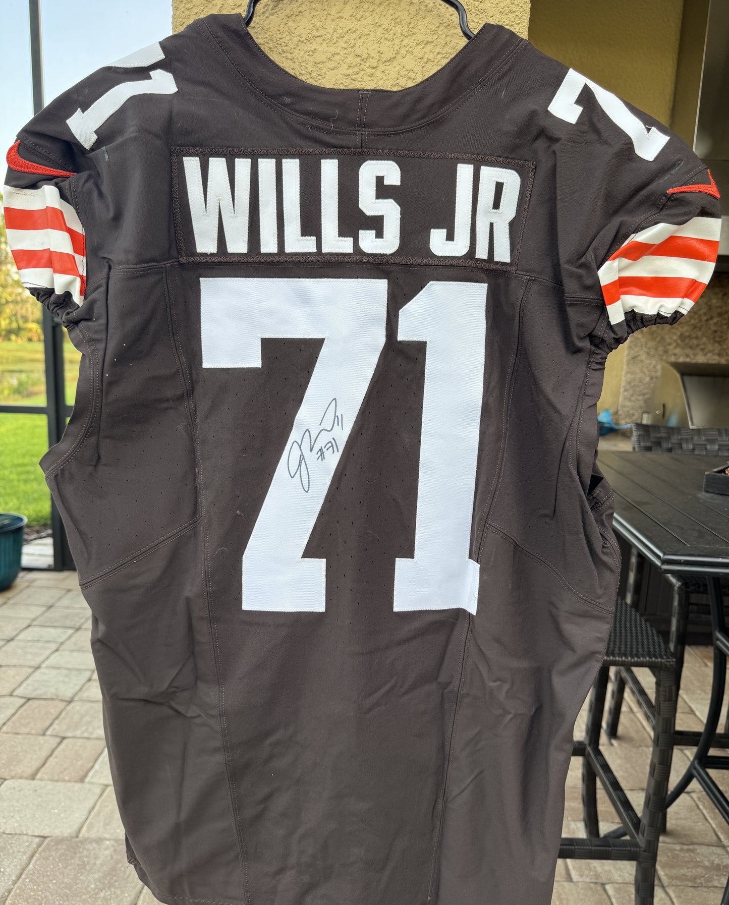 Jedrick Wills Signed✍️Game Used💪Cleveland Browns On-Field NFL Jersey👕2024 Season Inc. PSA COA