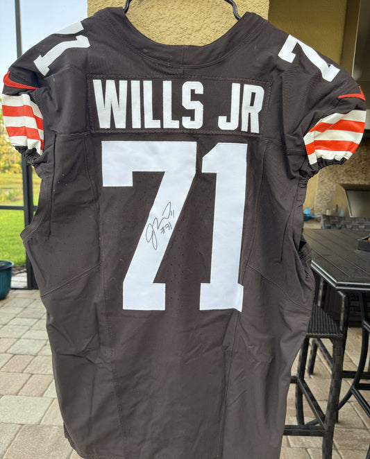 Jedrick Wills Signed✍️Game Used💪Cleveland Browns On-Field NFL Jersey👕2024 Season Inc. PSA COA