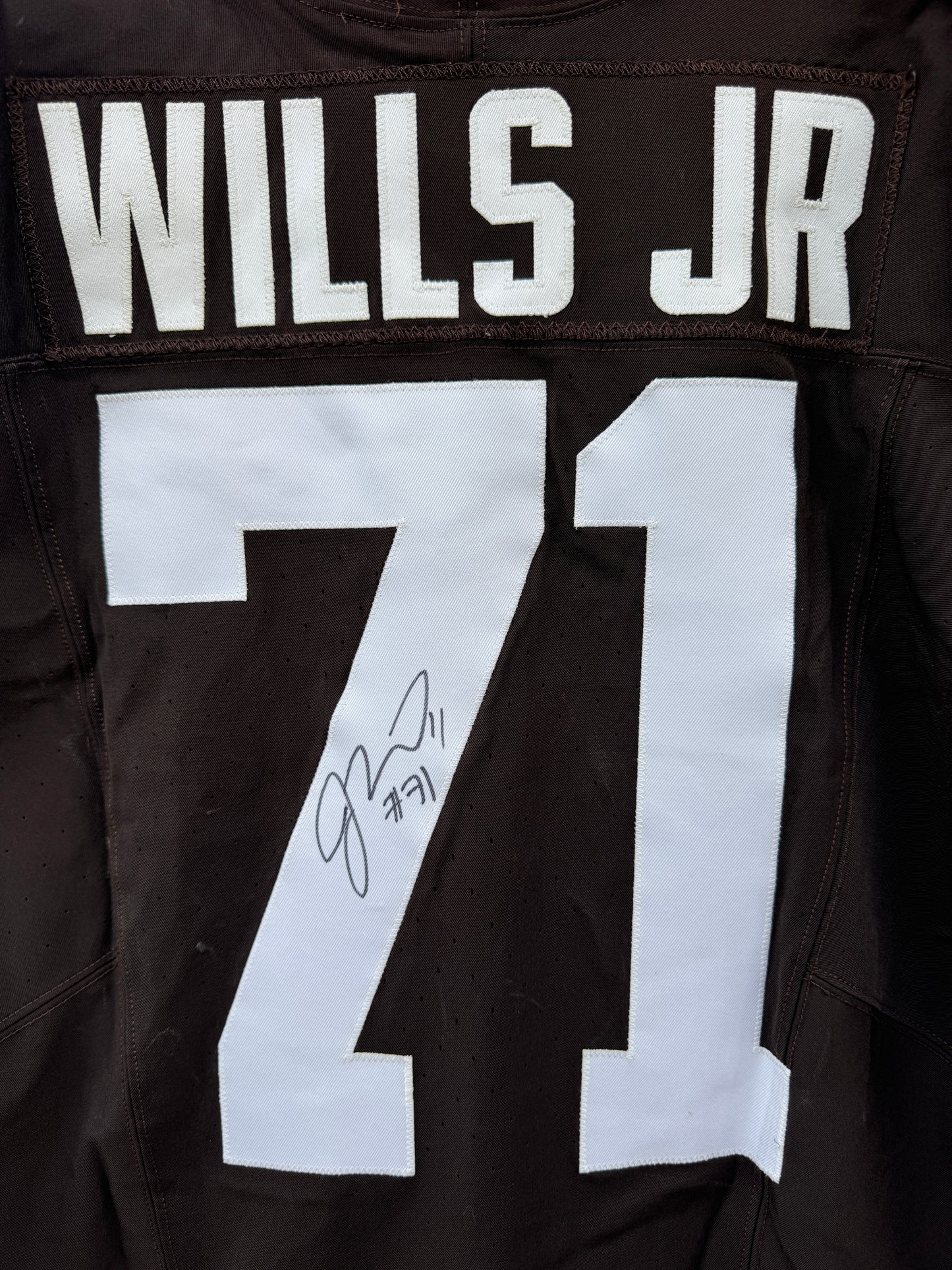 Jedrick Wills Signed✍️Game Used💪Cleveland Browns On-Field NFL Jersey👕2024 Season Inc. PSA COA