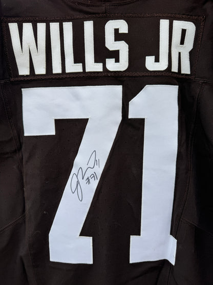 Jedrick Wills Signed✍️Game Used💪Cleveland Browns On-Field NFL Jersey👕2024 Season Inc. PSA COA
