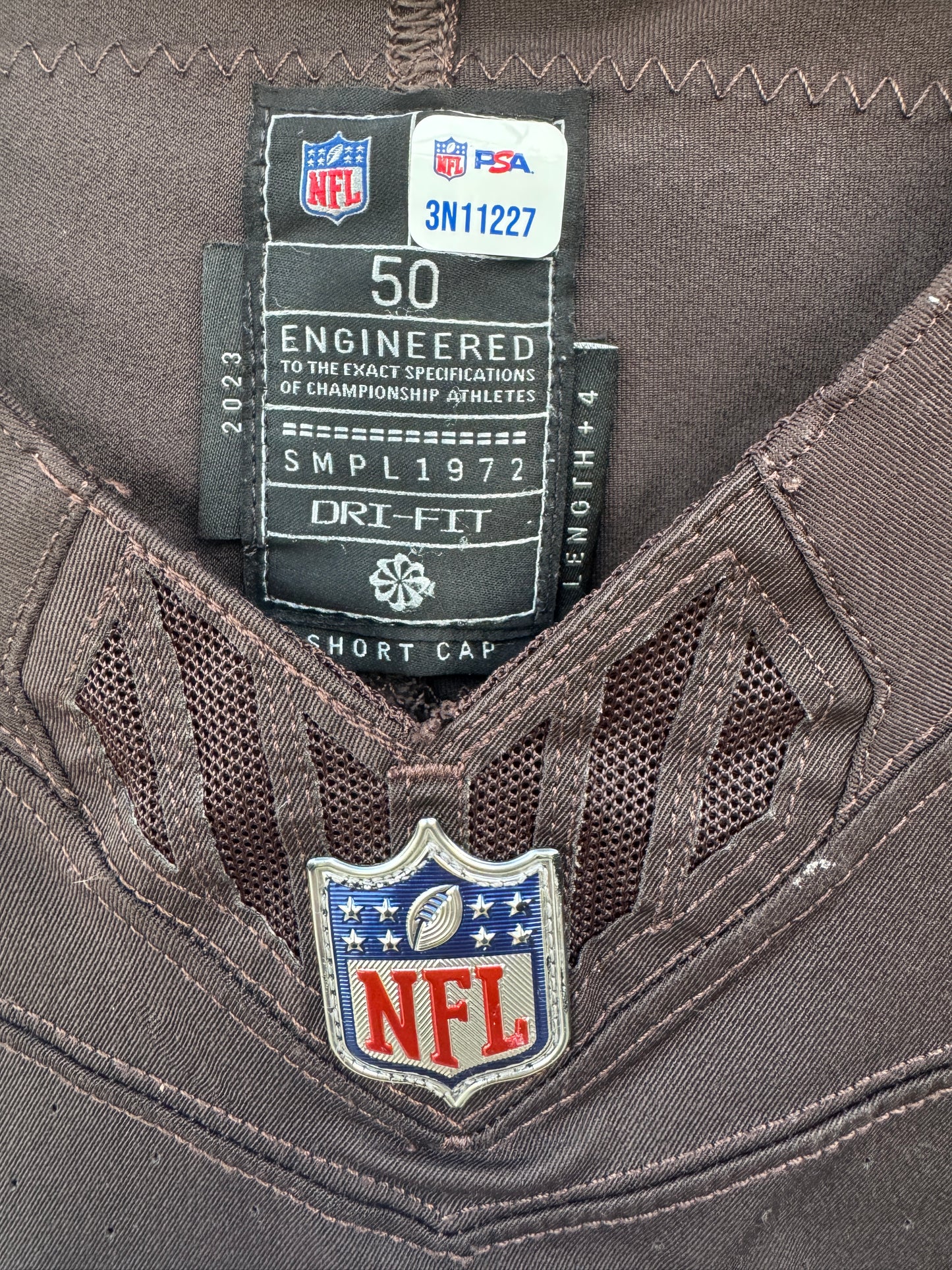 Jedrick Wills Signed✍️Game Used💪Cleveland Browns On-Field NFL Jersey👕2024 Season Inc. PSA COA