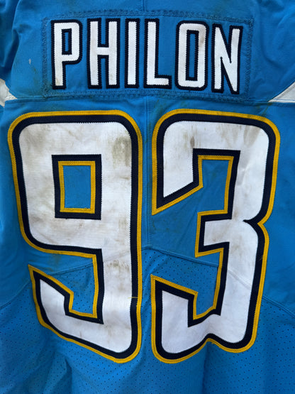 Darius Philon GAME-USED 10/21/18 Los Angeles Chargers⚡NFL Jersey London Games vs Titans