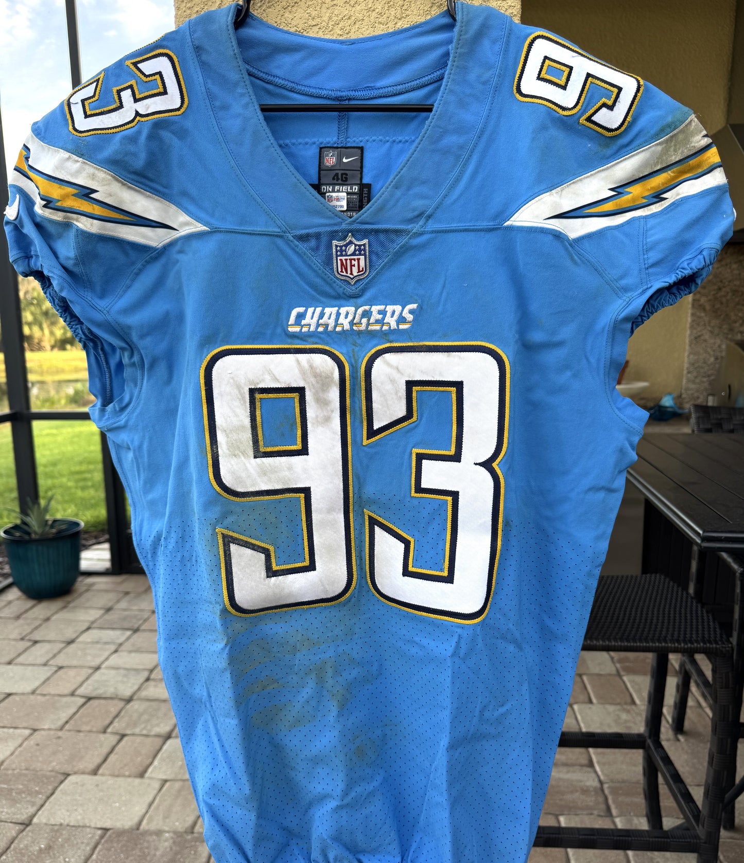 Darius Philon GAME-USED 10/21/18 Los Angeles Chargers⚡NFL Jersey London Games vs Titans