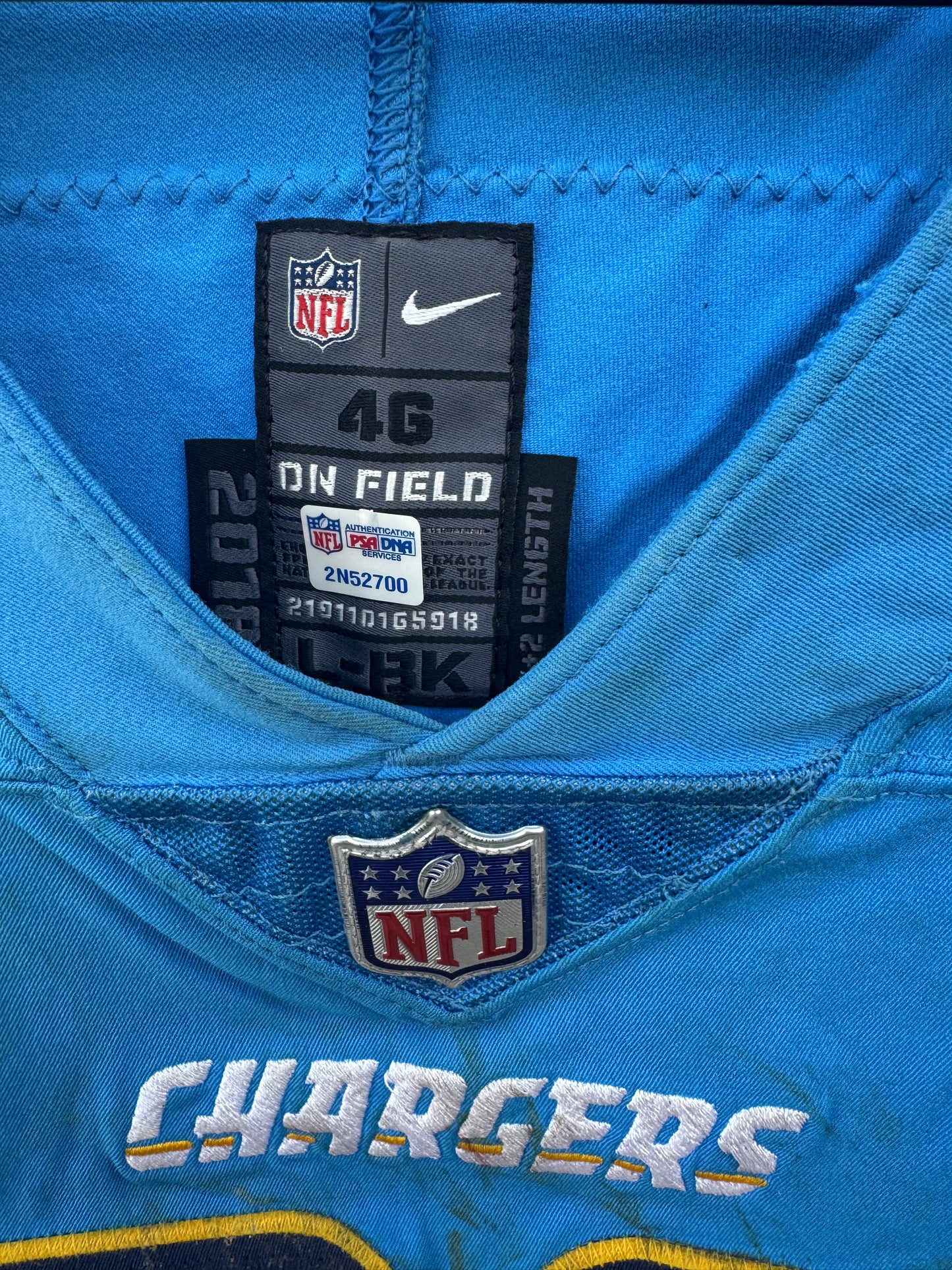 Darius Philon GAME-USED 10/21/18 Los Angeles Chargers⚡NFL Jersey London Games vs Titans