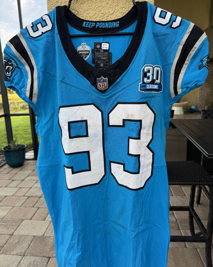 LaBryan Ray GAME USED💪11/10/24 Carolina Panthers🐆NFL Nike Jersey👕vs New York Giants