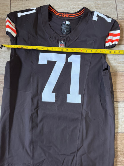 Jedrick Wills Signed✍️Game Used💪Cleveland Browns On-Field NFL Jersey👕2024 Season Inc. PSA COA