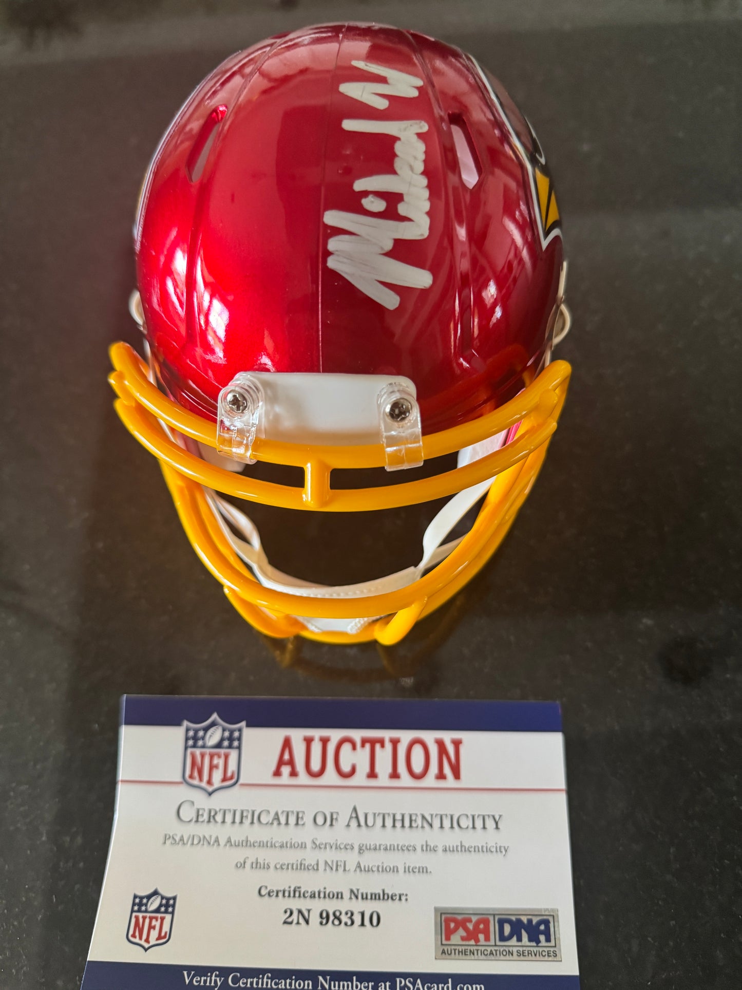Michael Wilson Hand-Signed✍️Arizona Cardinals🐦Mini Helmet PSA Authenticated