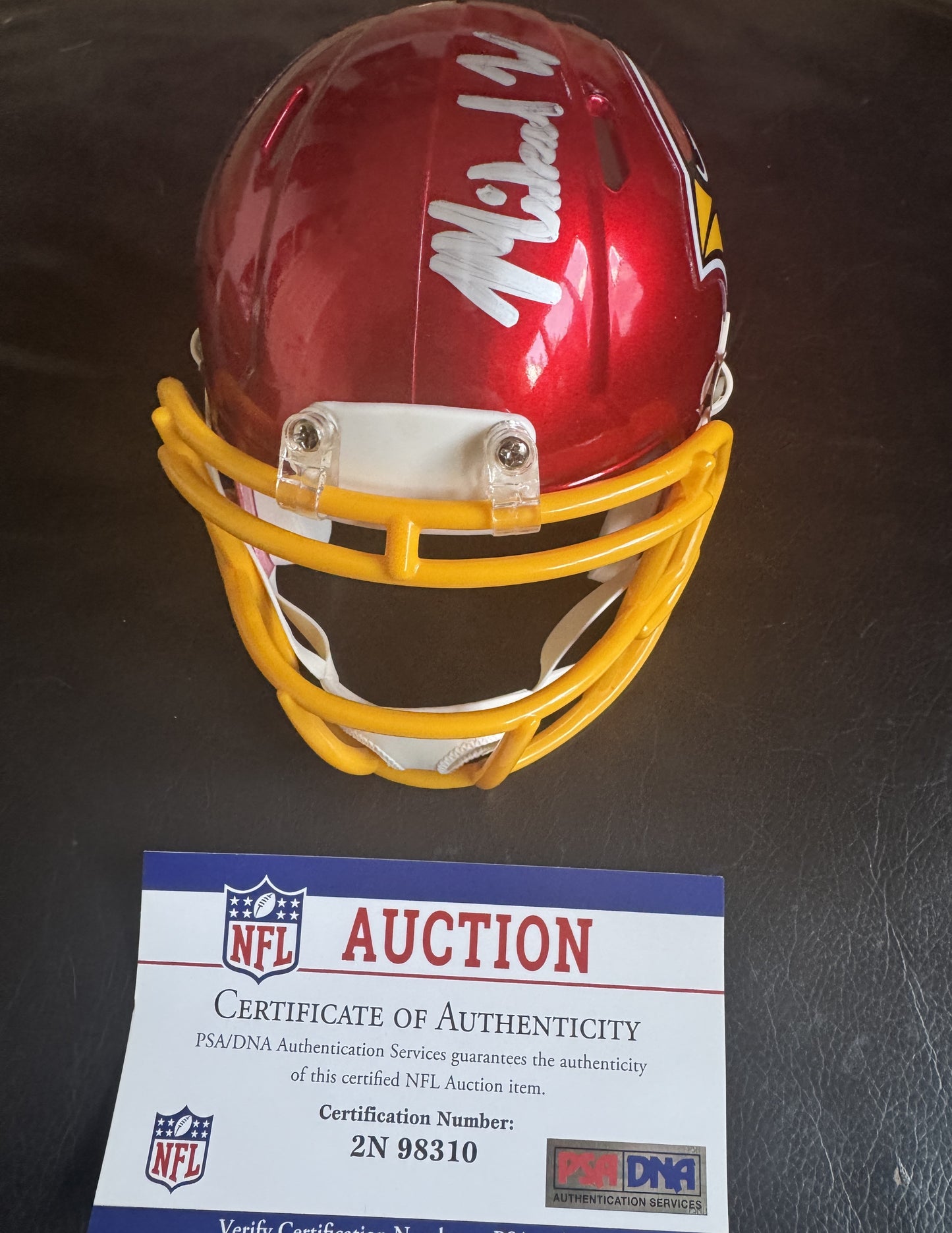 Michael Wilson Hand-Signed✍️Arizona Cardinals🐦Mini Helmet PSA Authenticated
