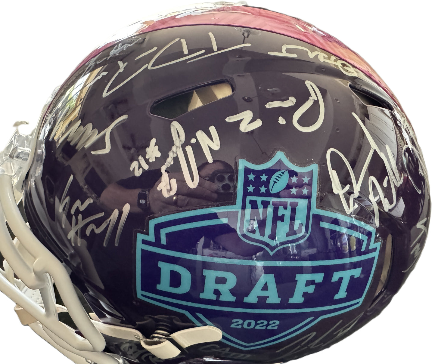NFL Draft 2022 Helmet Signed by more than 30 players inc. Sauce Gardner, Chris Olave, Kyle Hamilton, Kenny Pickett, Travon Walker, Jameson Williams & more ✨ inc. PSA Authenticity🛡️