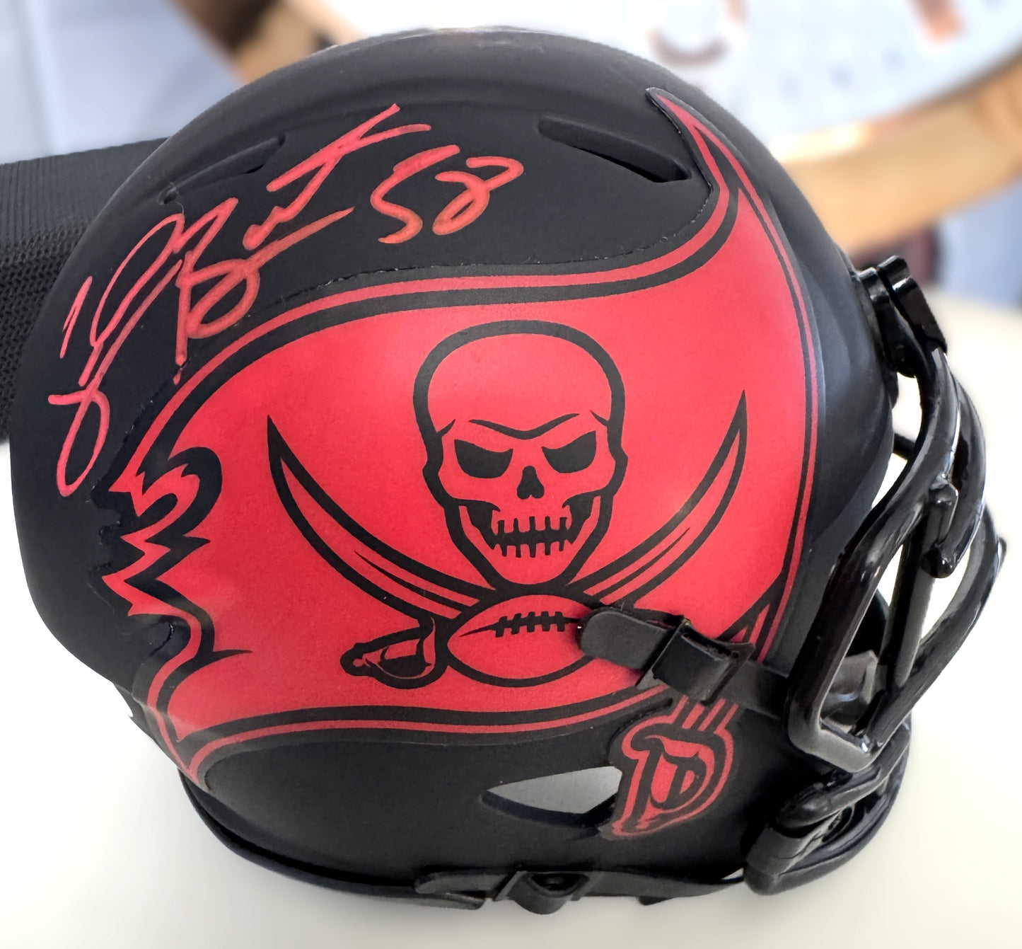 Shaquil Barrett Signed✍️Tampa Bay Buccaneers🏴‍☠Alternate Eclipse Speed Mini Helmet Inc. PSA COA