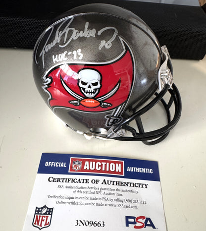 Ronde Barber Signed✍️Tampa Bay Buccaneers🏴‍☠Mini Helmet with HOF 23 Inscription