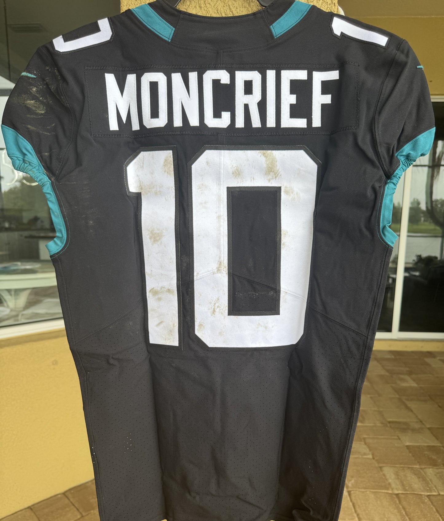 Donte Moncrief GAME USED 💪 10/28/18 PHOTO MATCHED 📸 Jacksonville Jaguars 🐆 Nike NFL Jersey 👕 PSA Certified 🛡️ vs. Philadelphia Eagles London Game at Wembley Stadium