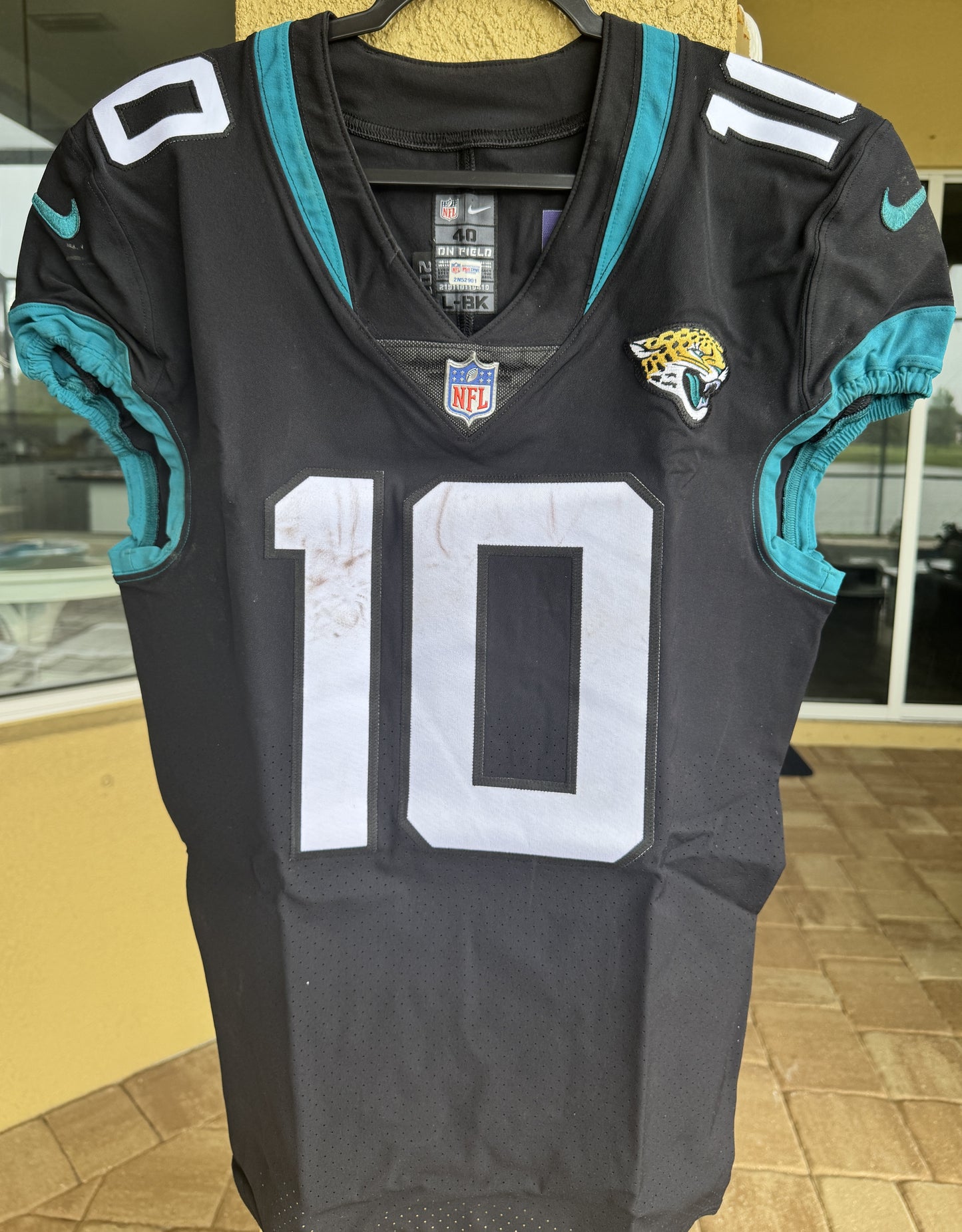 Donte Moncrief GAME USED 💪 10/28/18 PHOTO MATCHED 📸 Jacksonville Jaguars 🐆 Nike NFL Jersey 👕 PSA Certified 🛡️ vs. Philadelphia Eagles London Game at Wembley Stadium