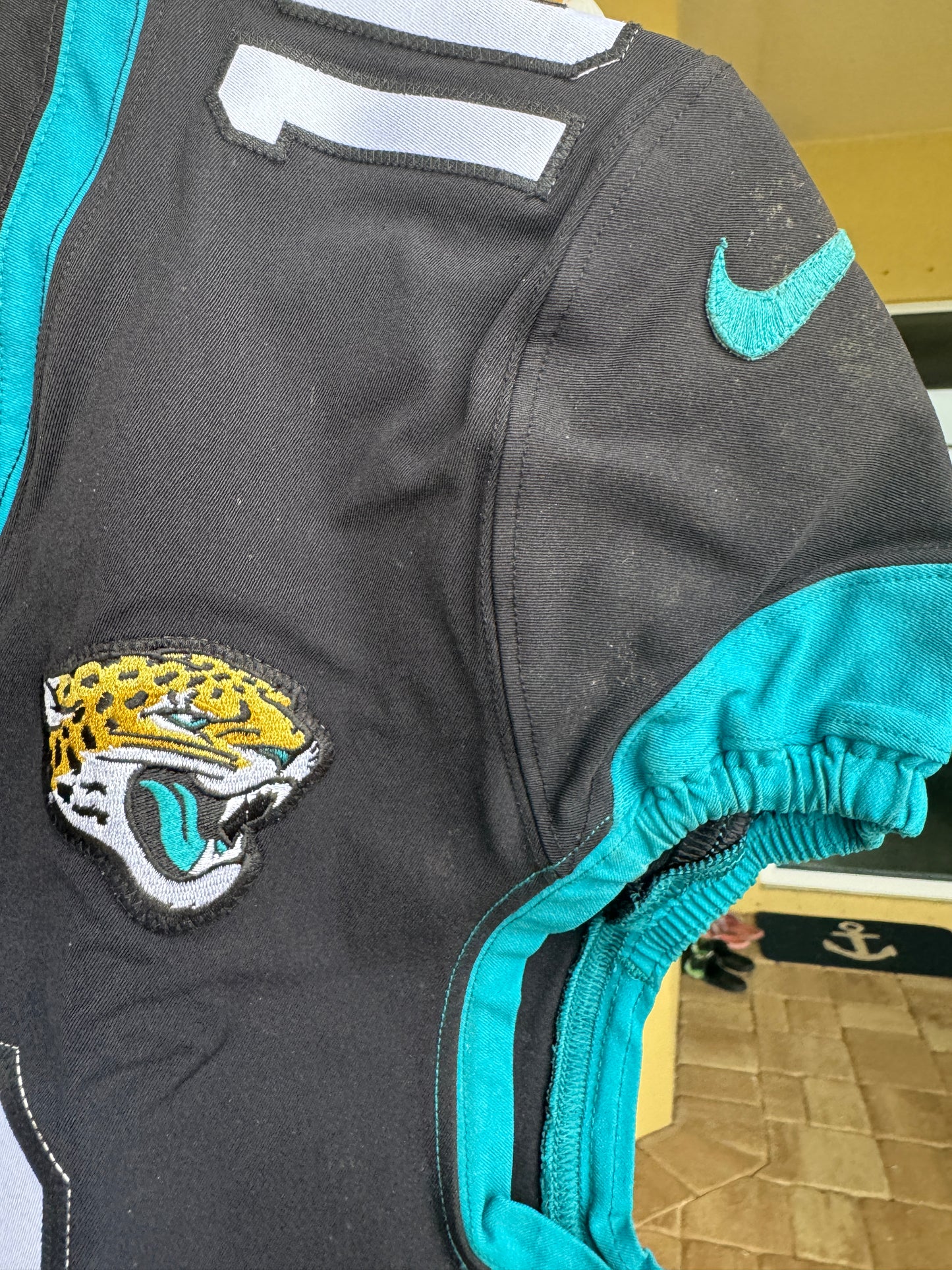 Donte Moncrief GAME USED 💪 10/28/18 PHOTO MATCHED 📸 Jacksonville Jaguars 🐆 Nike NFL Jersey 👕 PSA Certified 🛡️ vs. Philadelphia Eagles London Game at Wembley Stadium