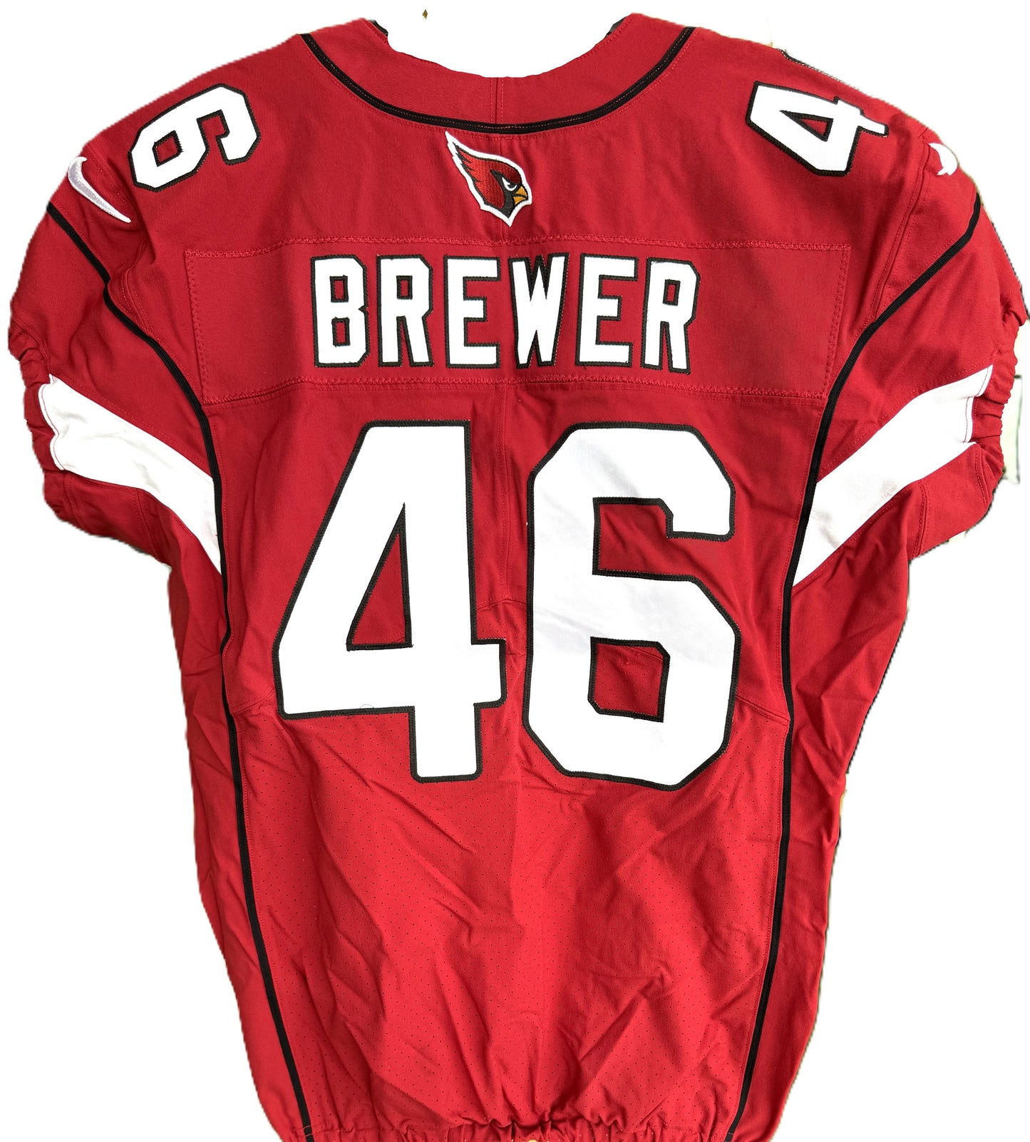 Aaron Brewer GAME USED 11/21/22 PHOTO MATCHED Cardinals Jersey NFL Intl Series in Mexico City vs. San Francisco 49ers