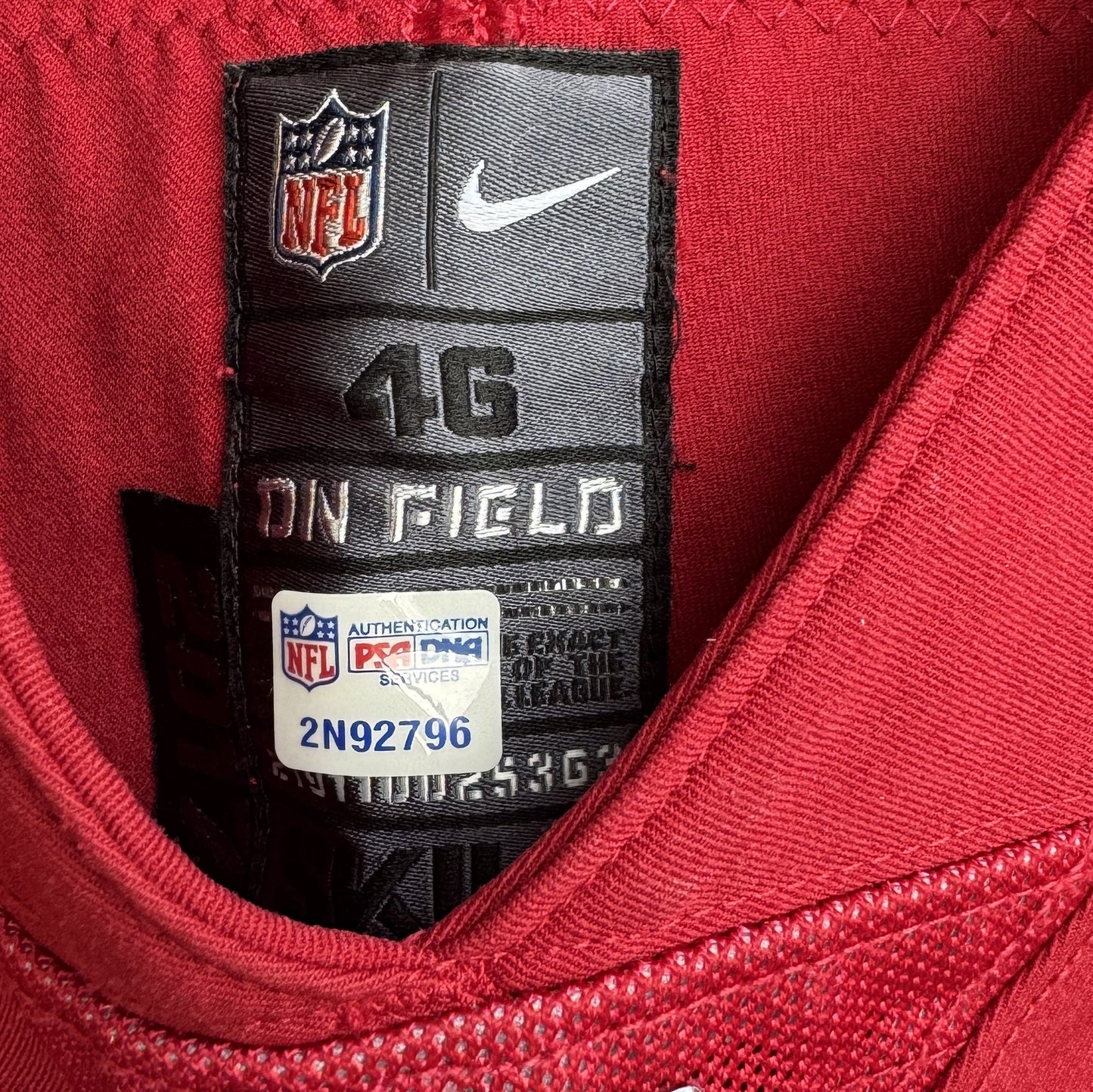 Aaron Brewer GAME USED 11/21/22 PHOTO MATCHED Cardinals Jersey NFL Intl Series in Mexico City vs. San Francisco 49ers
