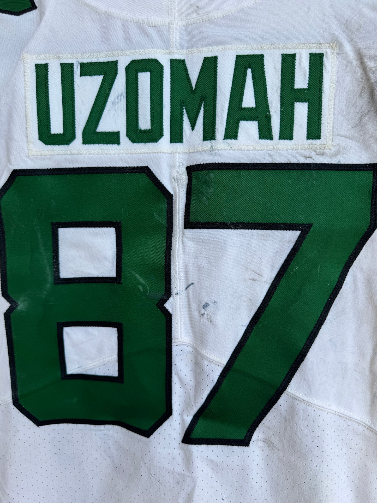 C.J. Uzomah GAME WORN/USED 💪 New York Jets Nike NFL Jersey 👕 with PSA Authenticity🛡️ Salute 2 Service Game