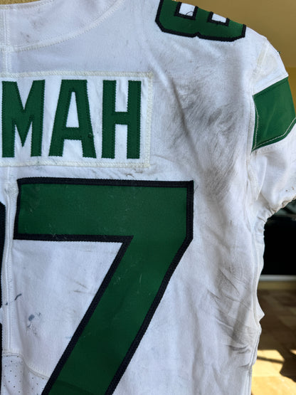 C.J. Uzomah GAME WORN/USED 💪 New York Jets Nike NFL Jersey 👕 with PSA Authenticity🛡️ Salute 2 Service Game