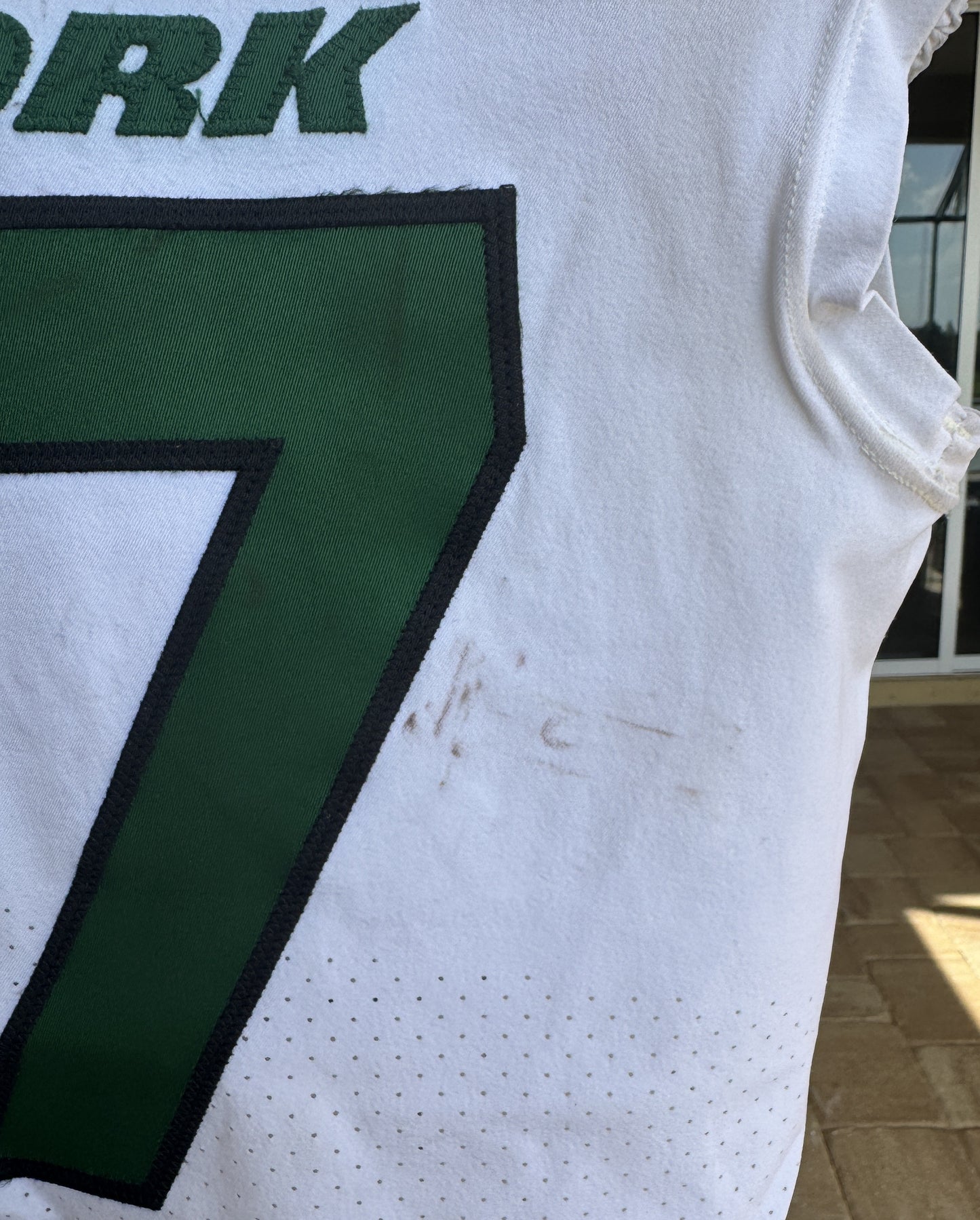 C.J. Uzomah GAME WORN/USED 💪 New York Jets Nike NFL Jersey 👕 with PSA Authenticity🛡️ Salute 2 Service Game