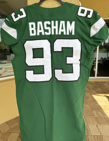 Terrell Basham GAME WORN 💪 12/27/20 PHOTO MATCHED 📸 New York Jets Nike NFL Jersey 👕vs. Cleveland Browns Also includes PSA Authenticity🛡️
