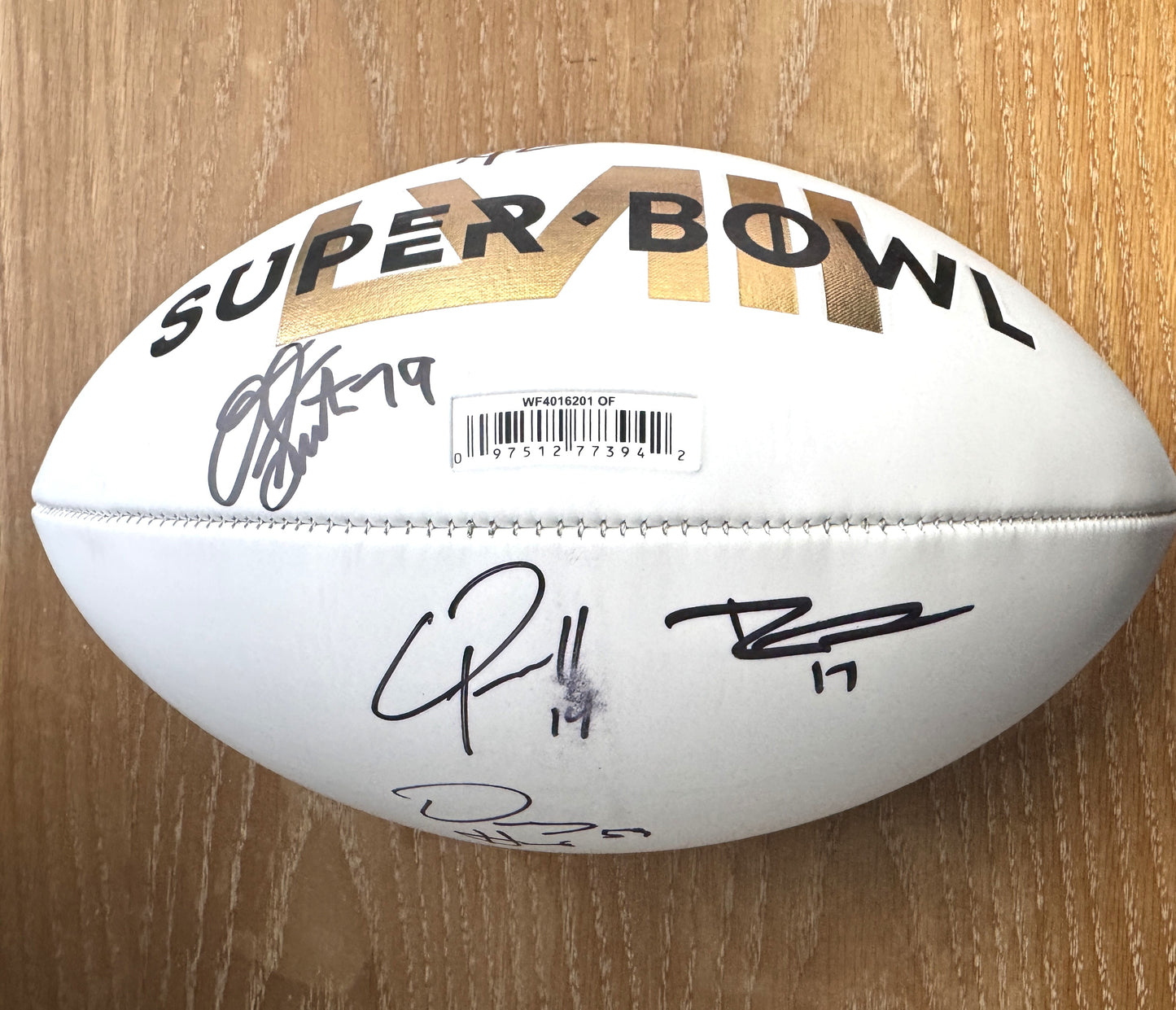 Kansas City Chiefs - Super Bowl 58 Commemorative Ball Signed✍️by 5 NFL Players💯Donovan Smith, Cornell Powell, Austin Reiter, Richie James