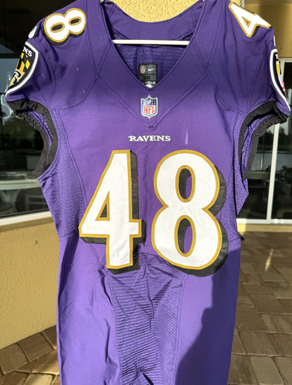 Patrick Queen GAME WORN💪2020 Season💯On-Field Baltimore Ravens Jersey💜Rare💥