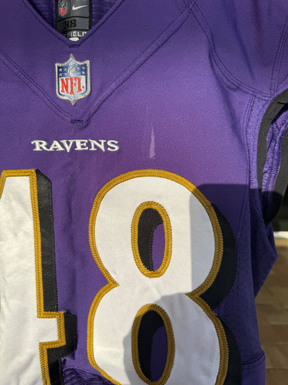 Patrick Queen GAME WORN💪2020 Season💯On-Field Baltimore Ravens Jersey💜Rare💥