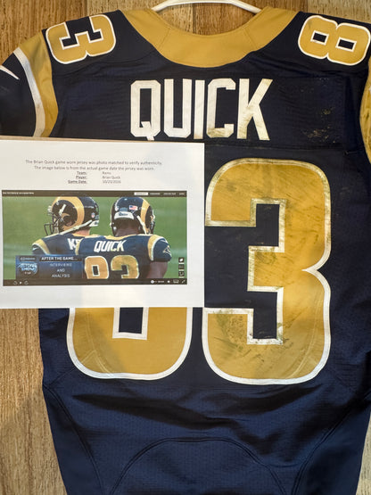 Brian Quick GAME-WORN💪10/23/16 PHOTO MATCHED📸Los Angeles Rams🐏NFL Jersey👕 vs. New York Giants