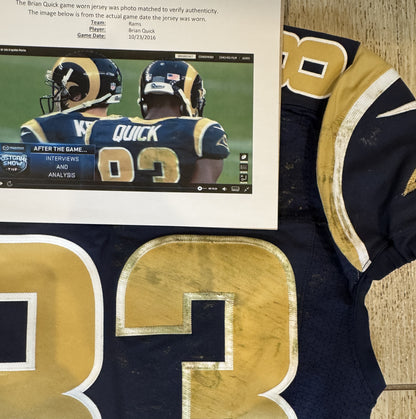Brian Quick GAME-WORN💪10/23/16 PHOTO MATCHED📸Los Angeles Rams🐏NFL Jersey👕 vs. New York Giants