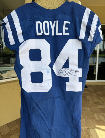 Jack Doyle Signed ✍️ GAME WORN 💪 10/17/21 PHOTO MATCHED 📸 Colts Nike NFL Jersey 👕 Rare💥 Includes PSA Authenticity 🛡️