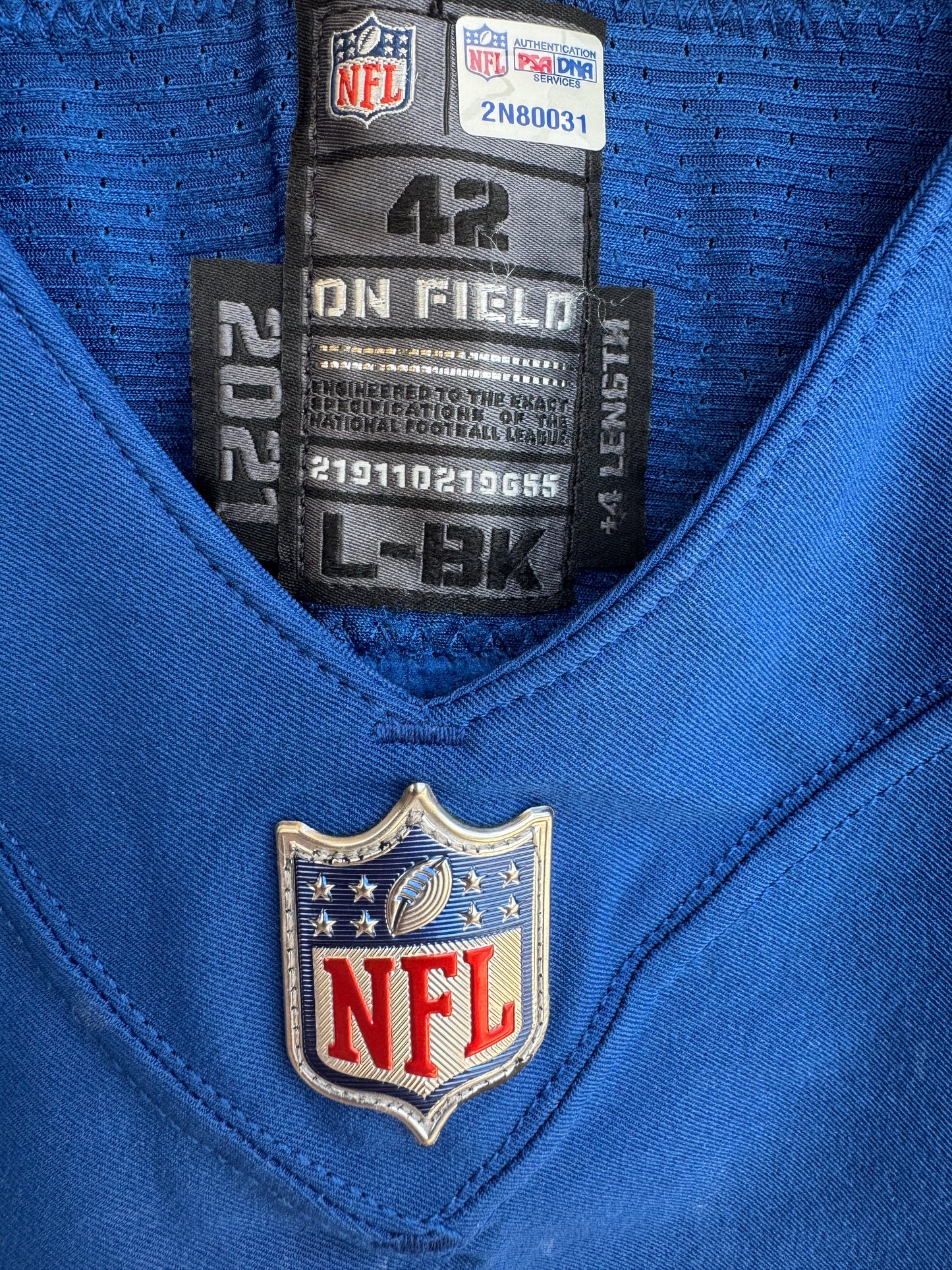 Jack Doyle Signed ✍️ GAME WORN 💪 10/17/21 PHOTO MATCHED 📸 Colts Nike NFL Jersey 👕 Rare💥 Includes PSA Authenticity 🛡️
