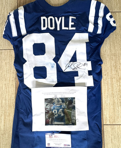Jack Doyle Signed ✍️ GAME WORN 💪 10/17/21 PHOTO MATCHED 📸 Colts Nike NFL Jersey 👕 Rare💥 Includes PSA Authenticity 🛡️