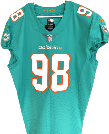 Raekwon Davis GAME ISSUED 💪 Miami Dolphins 🐬 Authentic On-Field Nike NFL Jersey🎽 Inc. PSA Authenticity 🛡️