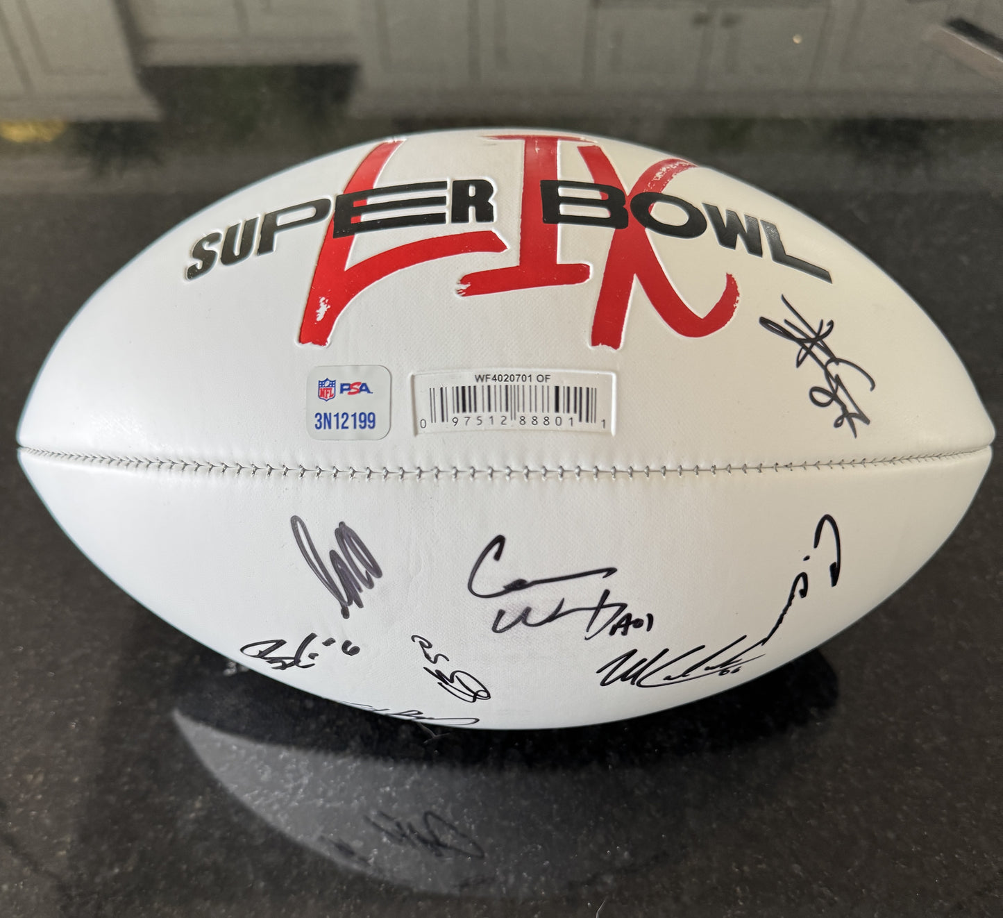 Travis Kelce💥Kansas City Chiefs MULTI Signed Super Bowl 59 Ball Signed By Travis Kelce, Isaiah Pacheco, Carson Wentz & Others