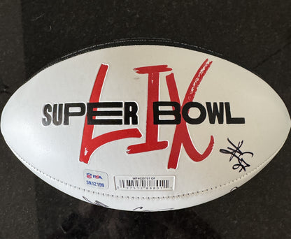 Travis Kelce💥Kansas City Chiefs MULTI Signed Super Bowl 59 Ball Signed By Travis Kelce, Isaiah Pacheco, Carson Wentz & Others