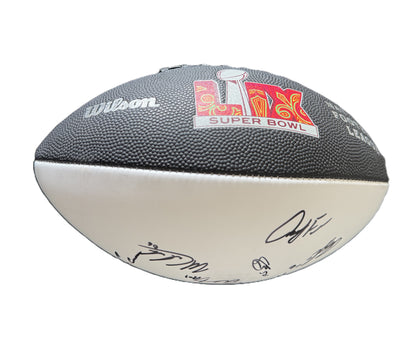 Travis Kelce💥Kansas City Chiefs MULTI Signed Super Bowl 59 Ball Signed By Travis Kelce, Isaiah Pacheco, Carson Wentz & Others