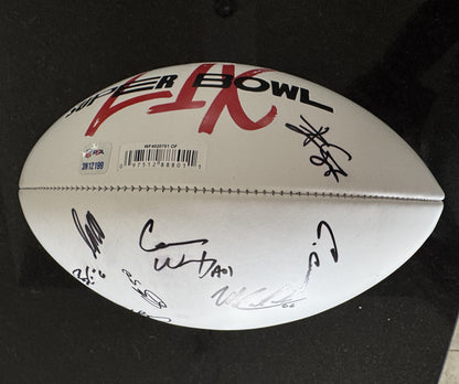 Travis Kelce💥Kansas City Chiefs MULTI Signed Super Bowl 59 Ball Signed By Travis Kelce, Isaiah Pacheco, Carson Wentz & Others