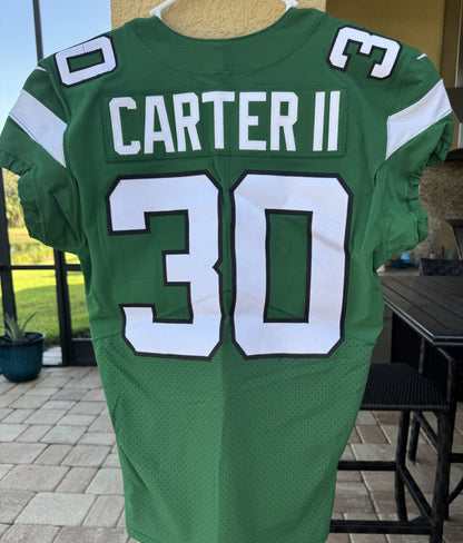 Michael Carter II GAME WORN/USED 💪 New York Jets Nike NFL Jersey 👕 Inc. PSA Authenticity🛡️ Salute to Service