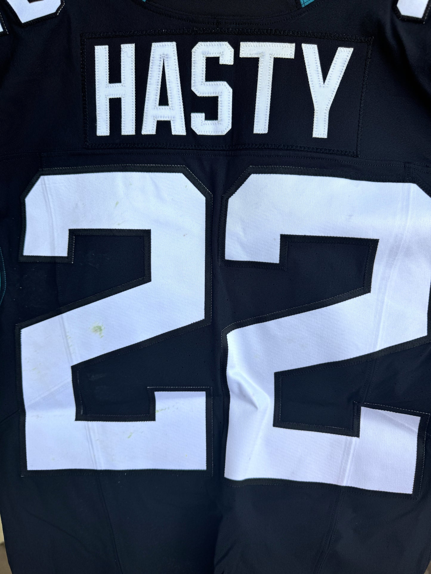 JaMycal Hasty GAME USED 💪 10/01/23 Jacksonville Jaguars 🐆 Nike NFL Jersey vs. Atlanta Falcons 🇬🇧 NFL London Game