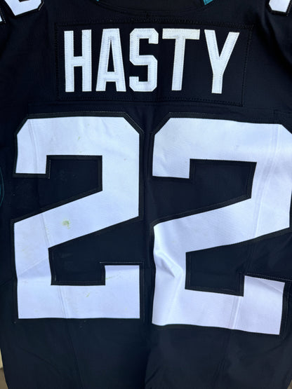 JaMycal Hasty GAME USED 💪 10/01/23 Jacksonville Jaguars 🐆 Nike NFL Jersey vs. Atlanta Falcons 🇬🇧 NFL London Game