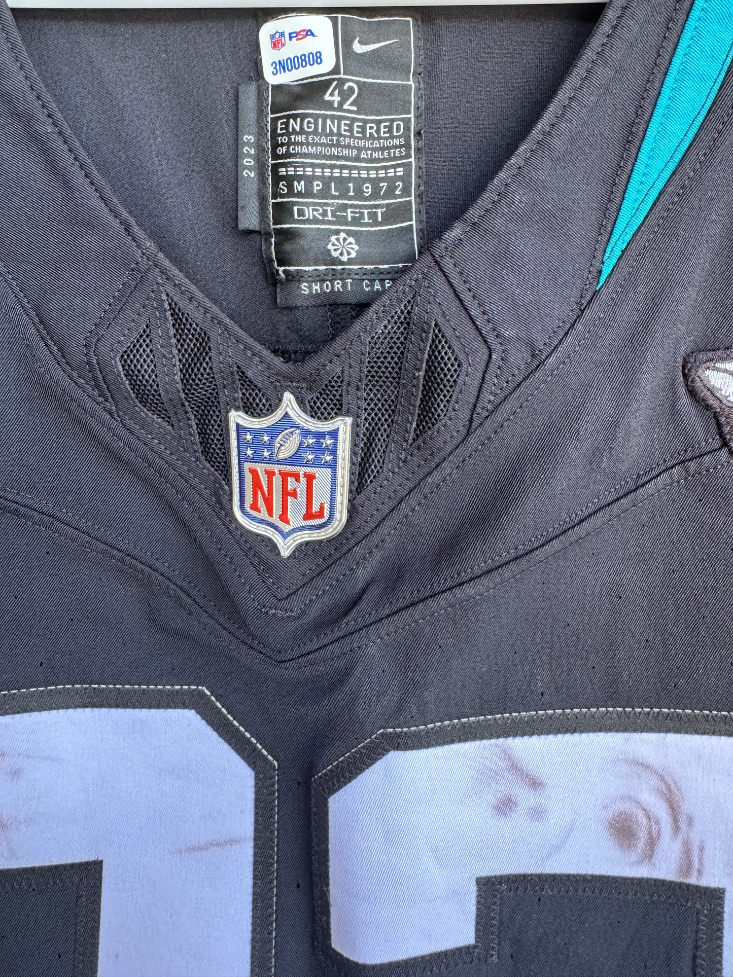 JaMycal Hasty GAME USED 💪 10/01/23 Jacksonville Jaguars 🐆 Nike NFL Jersey vs. Atlanta Falcons 🇬🇧 NFL London Game